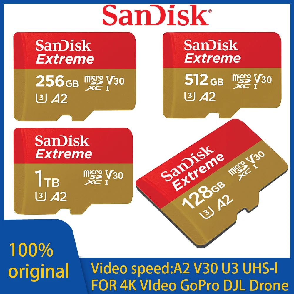 SanDisk ī޶  DJI ٵ  ũ SD ī, ũ SDXC ޸ ī, A2 U3 UHS-I ī, V30 USB3.0 ͽƮ 4K ÷